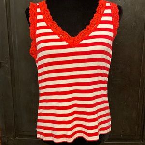 Tailor B.Moss red stripes tank top - M***Refer to measurements
